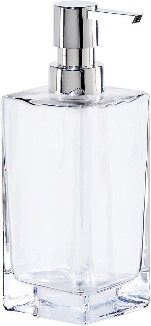 Oggi Soap & Lotion Dispenser, 13-Ounce, Clear, Chrome