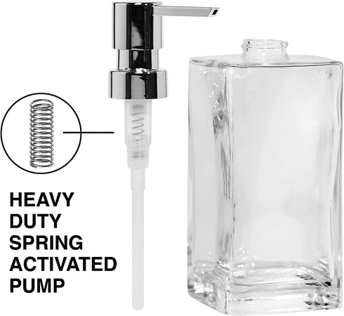 Oggi Soap & Lotion Dispenser, 13-Ounce, Clear, Chrome