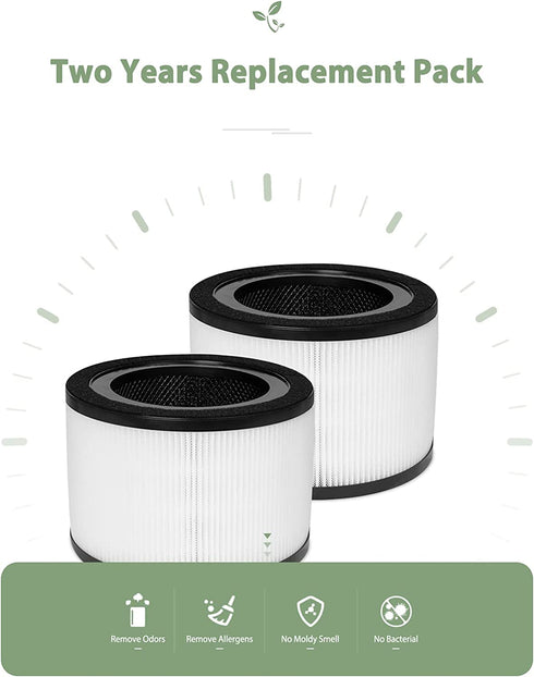 Future Way Vista 200 Replacement Filter Compatible with LEVOIT Air Purifier, 3-in-1 Filtration System, 2 Packs