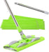 ITSOFT Microfiber Hardwood Floor Mop - Stainless Steel Handle with Extension and 5 Reusable Mop Pads, for Wet or Dry Floor Cleaning, Green