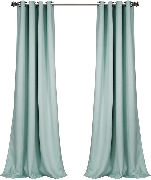 Lush Decor Curtains-Grommet Panel with Insulated Blackout Lining, 84 in L Pair, Blue