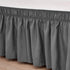 RIMELA Bed Skirt Wrap Around Elastic Dust Ruffles Solid Color Wrinkle and Fade Resistant with Adjustable Elastic Belt Easy to Install Dark Gray for Queen Size 18 Inch Drop