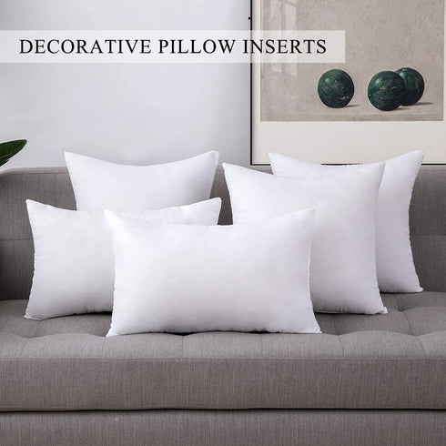MIULEE Pack of 4 Hypoallergenic Premium Pillow Inserts Decorative Pillow Stuffers Square Form for Couch Sofa Bed Cushion 16x16 Inch