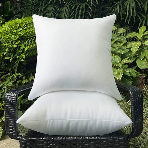 16x16 Pillow Inserts Set of 2 Outdoor Pillow Inserts Waterproof for Couch Small Lumbar Throw Pillow Insert White Square Sofa Pillows