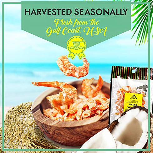 Asia Trans Dried Louisiana Large Shrimp | Hawaiian Favorite | Fresh-Caught & Dehydrated for Snacks, Asian Seafood Salad, Pad Thai, or Soup
