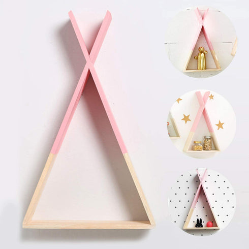 ROSA Nordic Style Wall Shelf. Triangle Wooden Shelf. . Triangular Wooden Shelf Storage. Median