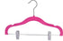 Quality Kids Children's Plastic Non Velvet Non-Flocked Thin Compact Skirt Pant Coat Hangers with Metal Clips for Skirts Pants Blouses 360° Swivel Hook, Jacket, Shirt, Legging, Suit Hangers (Pink, 10)