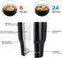 Insulated Ceramic Lined Coating Coffee Travel Mug with Lid and Straw, 20 oz Tea Vacuum Tumbler with Brush by OLDLEY, Black