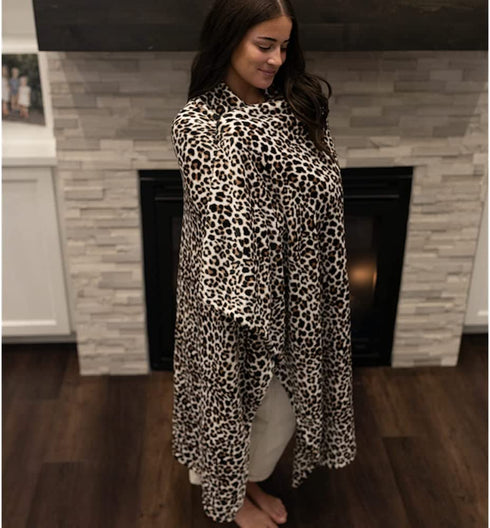 Graced Soft Luxuries Throw Blanket Fleece Minky Microfiber Soft Throw (Leopard, Throw 50" x 60")