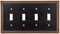 Franklin Brass W35068-VBC-C Classic Beaded Quad Toggle Switch Wall Plate / Switch Plate / Cover, Bronze with Copper Highlights