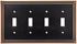 Franklin Brass W35068-VBC-C Classic Beaded Quad Toggle Switch Wall Plate / Switch Plate / Cover, Bronze with Copper Highlights