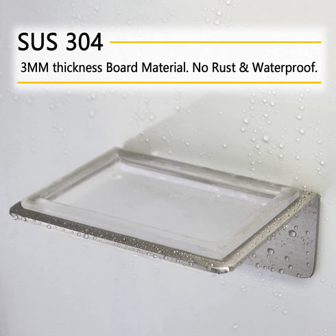 Frafuo Shower Soap Holder for Shower Wall -Minimalist Design SUS 304 Shower Soap Dish for Shower Wall-No Drilling Bar Soap Holder for Shower-Soap Dished for Bar Soap Max Bearing 10LB