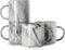 12 oz Coffee Mugs, Harebe Stackable Novelty Marble Ceramic Cup for Men Women Boy Girl Lover, Family Mug Set of 4, Gray