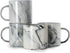 12 oz Coffee Mugs, Harebe Stackable Novelty Marble Ceramic Cup for Men Women Boy Girl Lover, Family Mug Set of 4, Gray