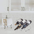 Buruis Countertop Wine Rack - 10 Bottle Wine Holder for Red White Wine Storage - Freestanding Metal Wine Rack - Small Tabletop Wine Rack - Modern Wine Bottle Holder - Silver
