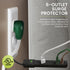 GoGreen Power (GG-16103MSBK) 6 Outlet Surge Protector, Black, 2.5 Ft. Cord