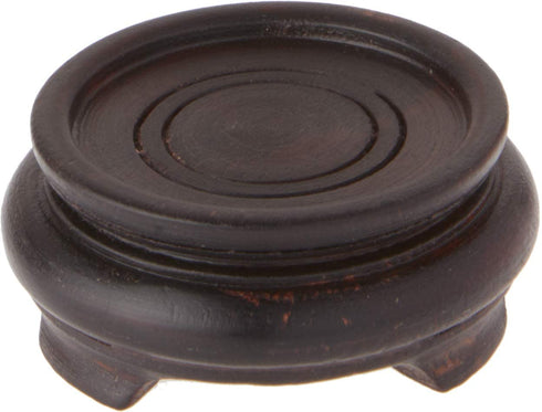 Bard's Dark Wood Decorative Base, 1.25" H x 2.875" W x 2.875" D (2" Display Diameter), Pack of 2