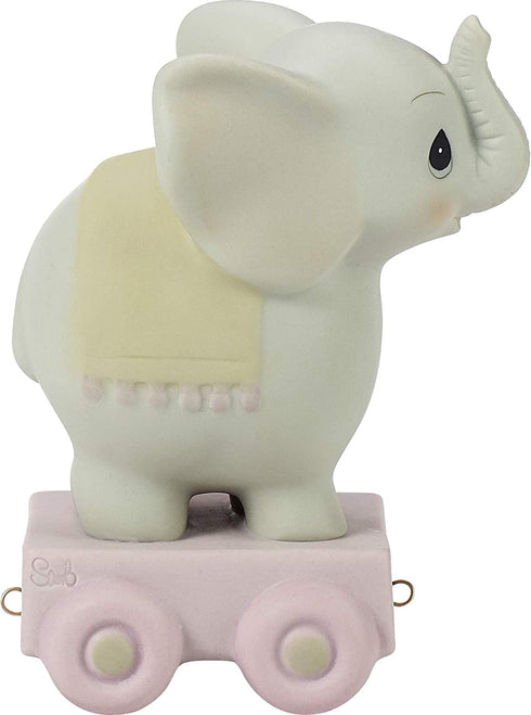 Precious Moments, May Your Birthday Be Gigantic, Birthday Train Age 4, Bisque Porcelain Figurine, 142024