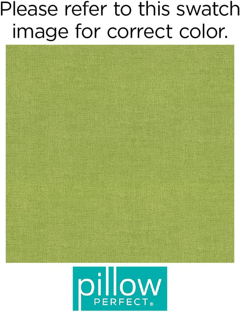 Pillow Perfect Outdoor/Indoor Baja Linen Lime Tufted Seat Cushions (Round Back), 19" x 19", Green, 2 Count