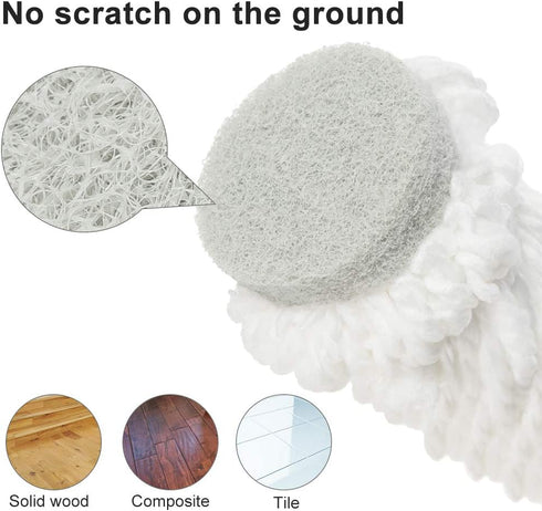 JEHONN Mop for Floor Cleaning Microfiber Twist Tornado Mop Dust Mop with Wringer Self-Wringing Metal with 2 Washable Replacements 51 Inches