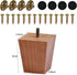 BUYGOO 3inch Wood Furniture Legs Sofa Legs Set of 4 Square Couch Legs Mid-Century Modern Replacement Legs for Armchair Recliner Coffee Table Dresser