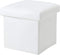 NISUNS OT01 Leather Folding Storage Ottoman Cube Footrest Seat, 12 X 12 X 12 Inches (White)
