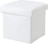 NISUNS OT01 Leather Folding Storage Ottoman Cube Footrest Seat, 12 X 12 X 12 Inches (White)