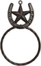 Treasure Gurus Horseshoe and Texas Barn Star Bath Towel Ring Western Decor
