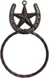 Treasure Gurus Horseshoe and Texas Barn Star Bath Towel Ring Western Decor