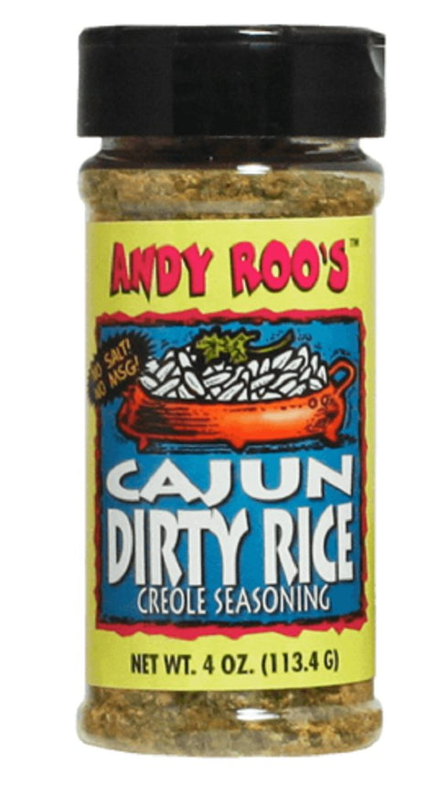 Andy Roo's Salt-Free Cajun Dirty Rice Creole Seasoning, 4 Ounce Shaker