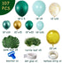 Jungle Safari Themed Balloon Garland Kit Green Aqua Blue Metal Gold Confetti balloons and Palm,Lvy Turtle Leaves for Baby Shower Decorations Boy or Girl Birthday Wild One