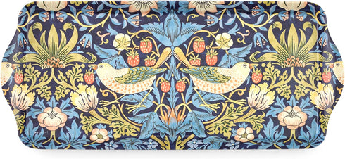 Morris & Co for Pimpernel Strawberry Thief Collection Blue Sandwich Tray - 15.1" x 6.5"