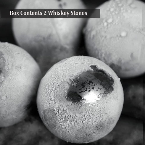 Ecentaur Reusable Stainless Steel Ice Cube Metal Whiskey Stones Ball for Drinks 5.5cm Set of 2