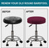 Turquoize Velvet Bar Stool Covers Round Stool Cushion Covers Stool Chair Covers Barstool Covers Slipcovers Set of 2, Feature Stretchy Thick Bouncy Fabric Washable, Dia 16"-18", X-Large, Burgundy