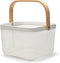 This Wire Basket, Hanging Kitchen Basket Fruit Basket With Wooden Handle Handles can Store Household Items like Fruits and Vegetables and can Also be Stacked to Save Space.?White?