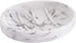 YININE Soap Dish, Marble Look Bar Soap Holder Oval Soap Sponge Tray Soap Case Box Saver for Bathroom Shower Kitchen Sink- White Marble Look