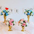 NUPTIO Pcs of 2 Metal Urn Planter Elegant Wedding Centerpieces Vase for Wedding Party Decoration, 16cm/6.3" Tall Trumpet Vase Flower Holder for Anniversary Ceremony
