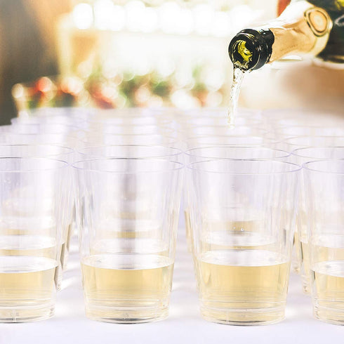 12 OZ Clear Plastic Cups , 100 Pack Heavy-duty Party Glasses, Disposable Plastic Cups for Wedding, Halloween,Thanksgiving Day, Christmas Party Cocktails Tumblers