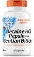 Doctor's Best Betaine HCI Pepsin & Gentian Bitters, Digestive Enzymes for Protein Breakdown & Absorption, Non-GMO, Gluten Free, 120 Caps, Original Version (DRB-00163)