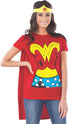 Rubies Women's DC Comics Wonder Woman T-Shirt with Cape and Headband