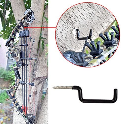 Archery Bow Hook Real Tree Stand Bow Hangers Bow Gear Holder Outdoor Hunting Accessory Black(10 pcs/Pack