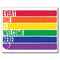 Everyone Is Welcome Here Inclusion Poster LGBT Pride Wall Hanging Print | Queer LGBTQ+ Unframed Giftable Art 10 in wide x 8 in tall Paper Cardstock(1 Small Print)
