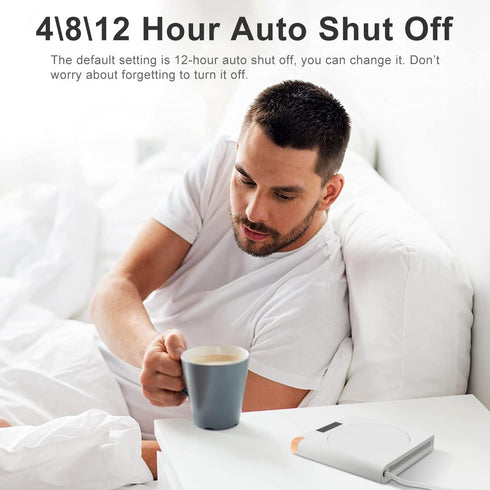 Mug Warmer 5 Temperature Settings Timing Reminder | Portable Beverage Warmer USB Coffee Mug Warmer with Auto Shut Off Function Coffee Cup Warmer for Desk White