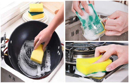 GUINIFAO Sponge Individually Wrapped?Kitchen Dishwashing Sponge Scouring Pad Dishcloth Suitable for Travel Apartments Set of 24 PCS