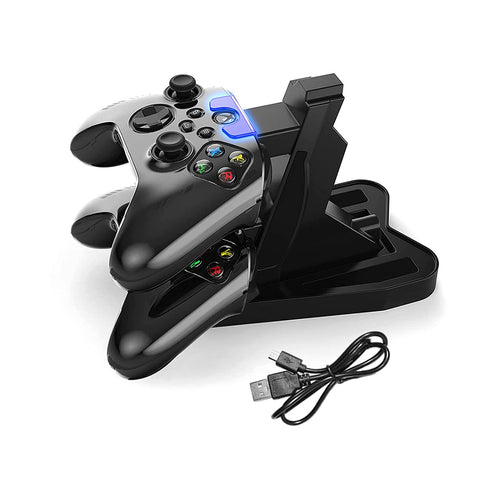 Dual Xbox Charging Station with USB Cable and LED Indicator | Xbox one Controller Charger Compatible with One S, One X | Fast Charging | (Vertical)