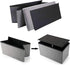 ZLY Folding Stool Storage Ottoman Polyester Fabric Linen Foot Rest Seat Clutter Collection 16"x10"x10"