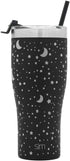 Simple Modern Tumbler with Clear Flip Lid and Straw | Reusable Insulated Water Bottle Stainless Steel Travel Mug | Slim Cruiser Collection | 32oz, Design: Lunar