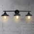 LMSOD 3 Lights Bathroom Vanity Light, Black Vintage Industrial Wall Sconce Lighting Fixture Fashion Simplicity Metal Based Black