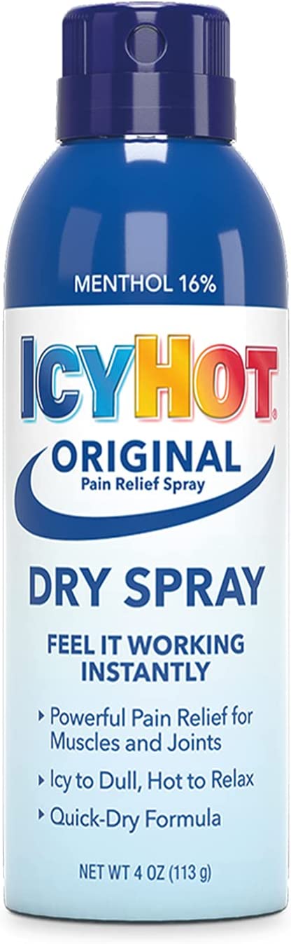 Icy Hot Pain Relief Dry Spray, Maximum Strength with Menthol, 4 Ounces