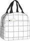 White Checkered Bags, Reusable Snack Bag Food Container For Boys Girls Men Women School Work Travel Picnic Waterproof Outdoors Game Handbags For Adults